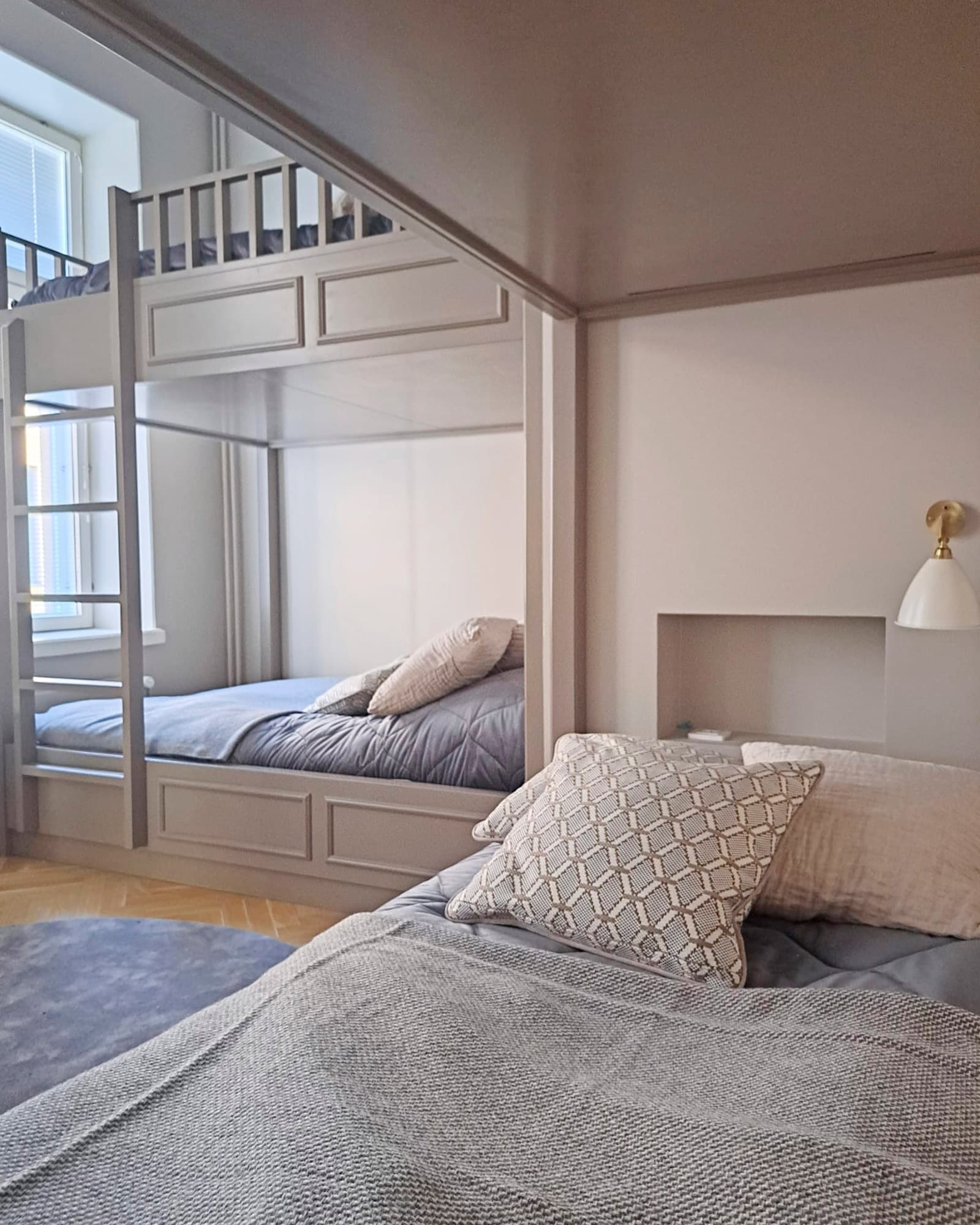 Ladder and handmade joinery of the bunk bed in close-up – Cabinet Maker Helsinki, Rekon Struktio